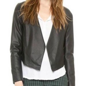 NWT Faux Snakeskin Asymmetrical Cropped Jacket